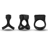 BDStyle 9 Functions Double Cock Ring with Clitoral Stimulator